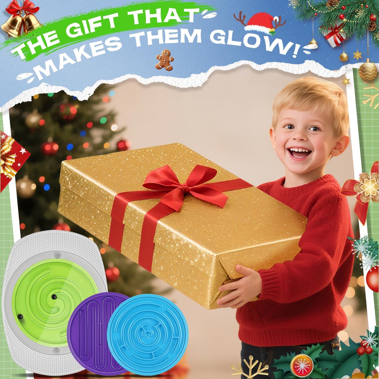 Balance Board Maze for Kids Sensory Training - 20" Wobble Board to Develop Coordination & Reduce Screen Time - 3 Difficulty Levels for More Fun - Ideal Load 100lbs - Meaningful Gift for Children