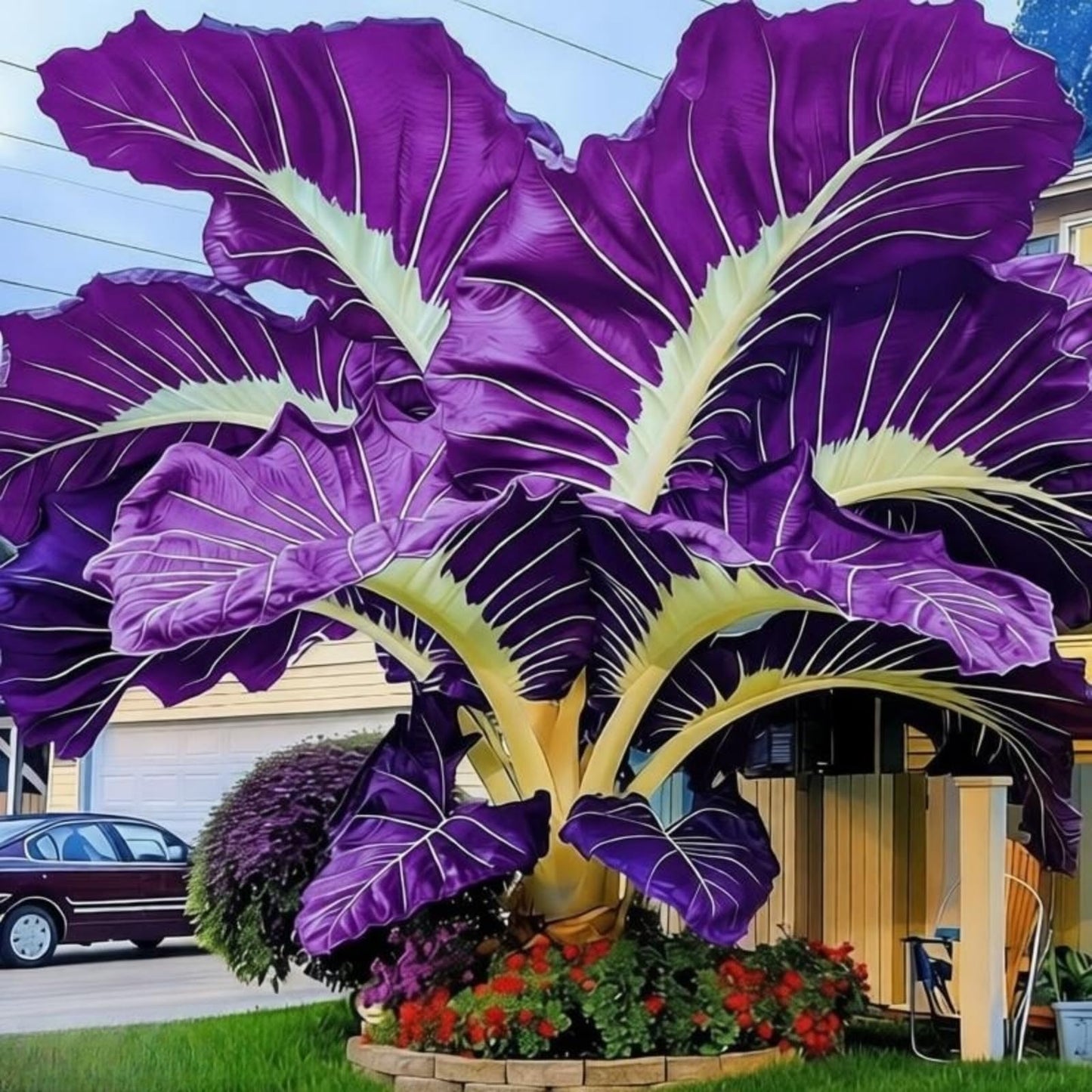 EDRHTJG Elephant Ear- Alocasia macrorrhizos-Fast Growing for Spring and Fall Garden Display Outdoor Landscaping Mixed Natural Colors (6)