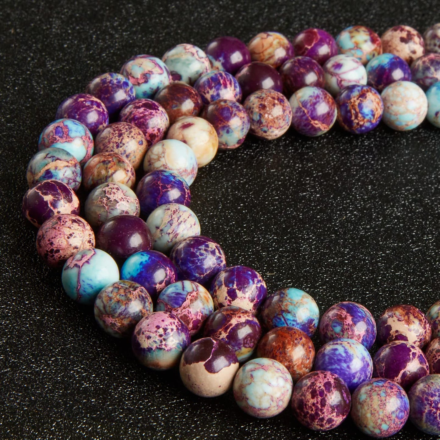 45pcs 8mm Natural Colorful Imperial Jasper Beads Gemstone Beads Round Loose Beads for Jewelry Making