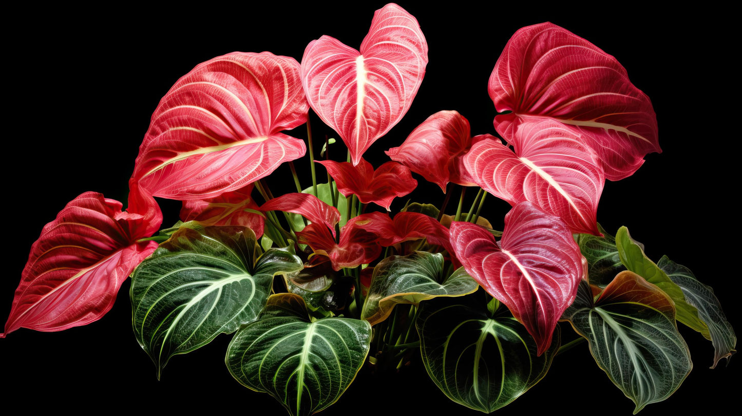 6 Crimson Skye Caladium Bulbs for Planting - Perennial Hosta, Elephant Ears, Fancy (6 Bulbs)