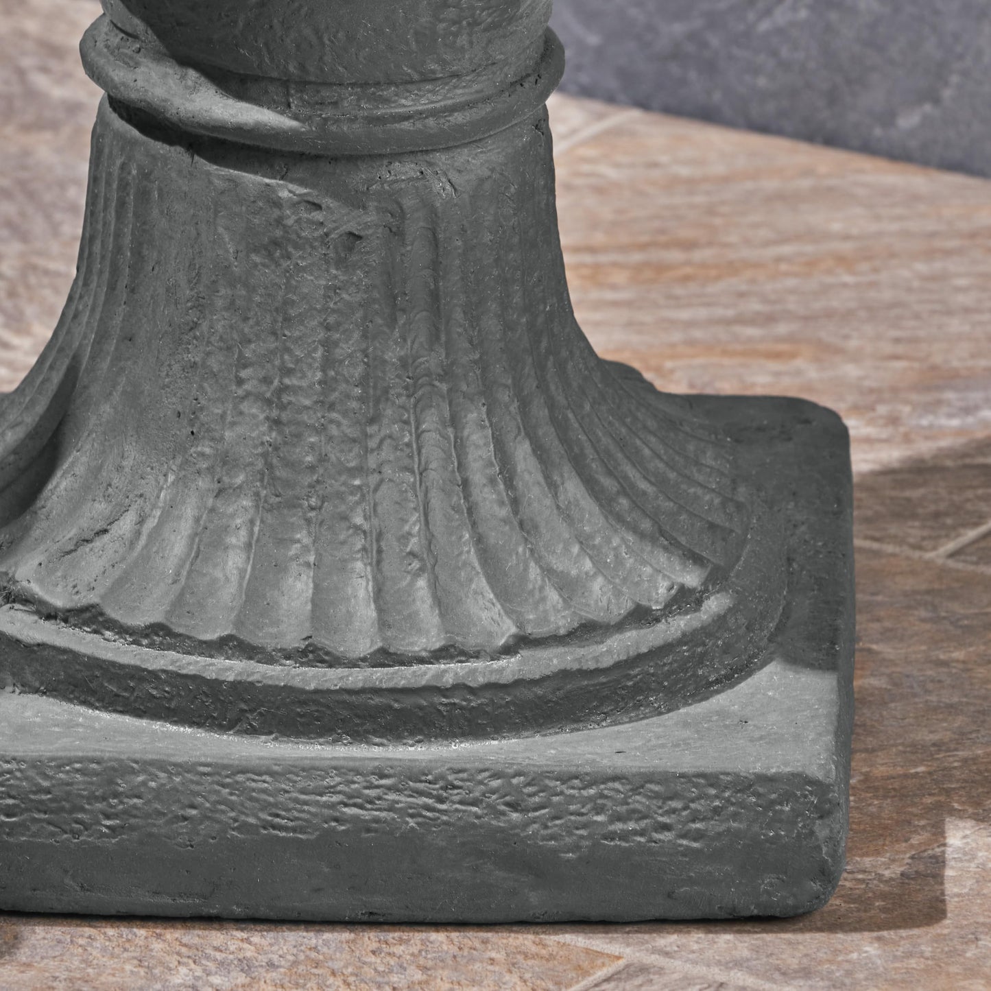 agnixnaf Garden Urn Planter,Outdoor Flower Pots Home Garden,Flower Plant Pot,Concrete Planter,Durable Structure,with Botanical Accents and Square Base