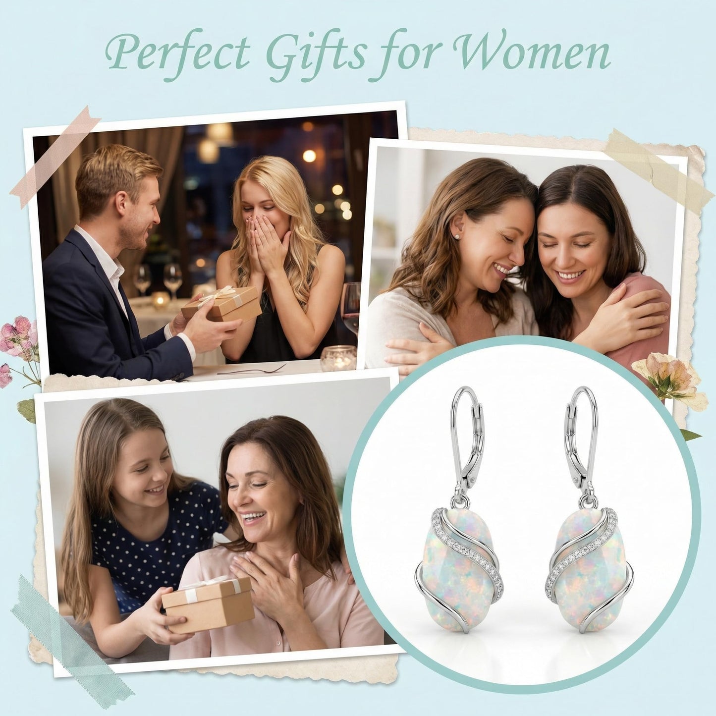 ONEFINITY White Opal Earrings Opal Earrings Opal Jewelry Gifts for Women