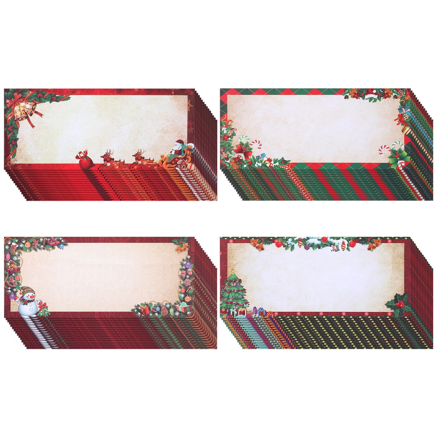Zhanmai 60 Christmas Envelopes #10 Holiday Xmas Self Adhesive Envelopes for Mailing, Office, Business, Wedding, Birthday, Party, Gift Supplies, 4.13 x 9.53 Inch