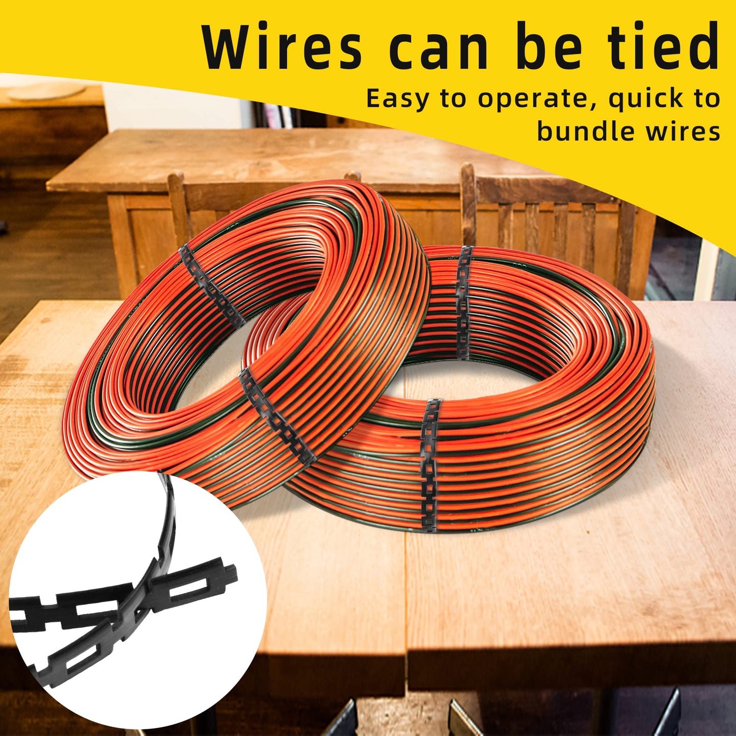 codree 50 FT Plastic Chain Lock Tree Tie, 1/2 Inch Wide Adjustable Tree Support Straps for Staking, Flexible Reusable Cable Plant Trees Ties for Leaning Tree Garden Accessories