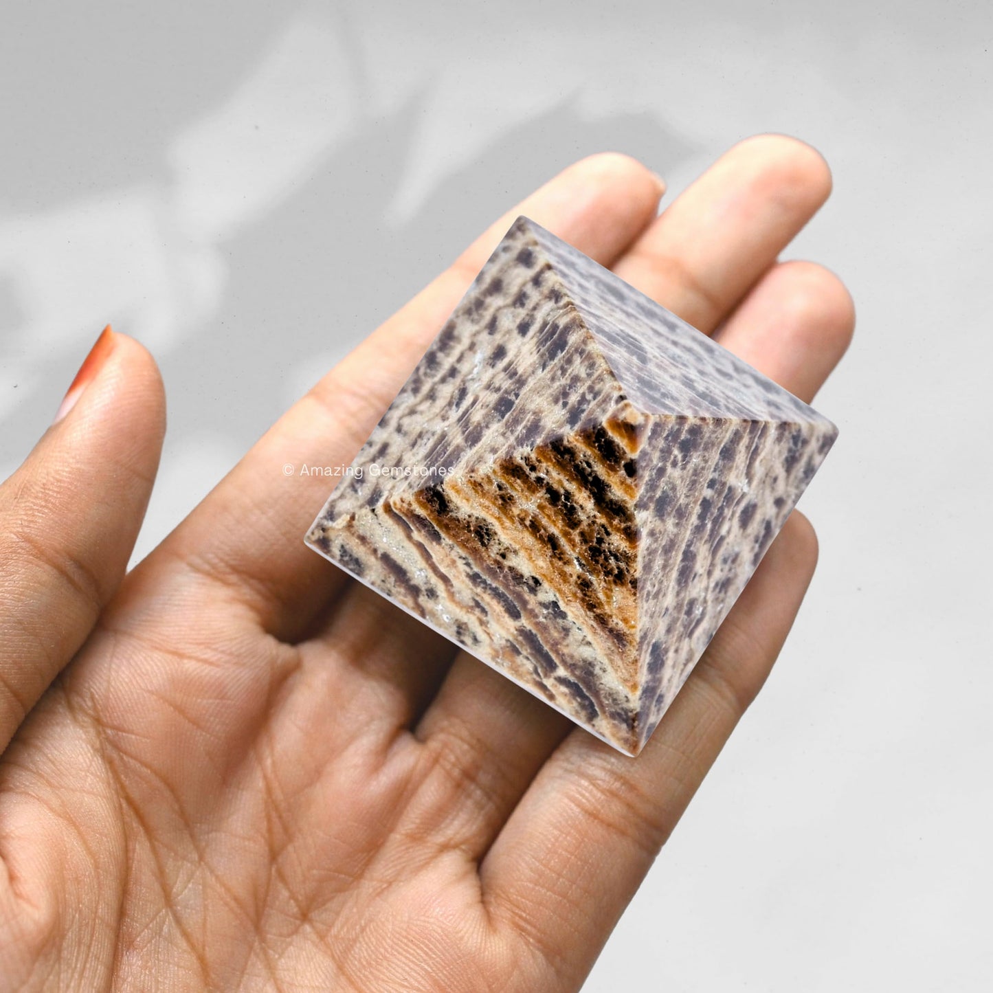 Amazing Gemstone Aragonite Pyramid Crystal Healing Stones - 1.5" Great Pyramid Figurine of Natural Stone Pyramid for Meditation, Reiki, Chakra Balancing and Crystal Pyramids Grid