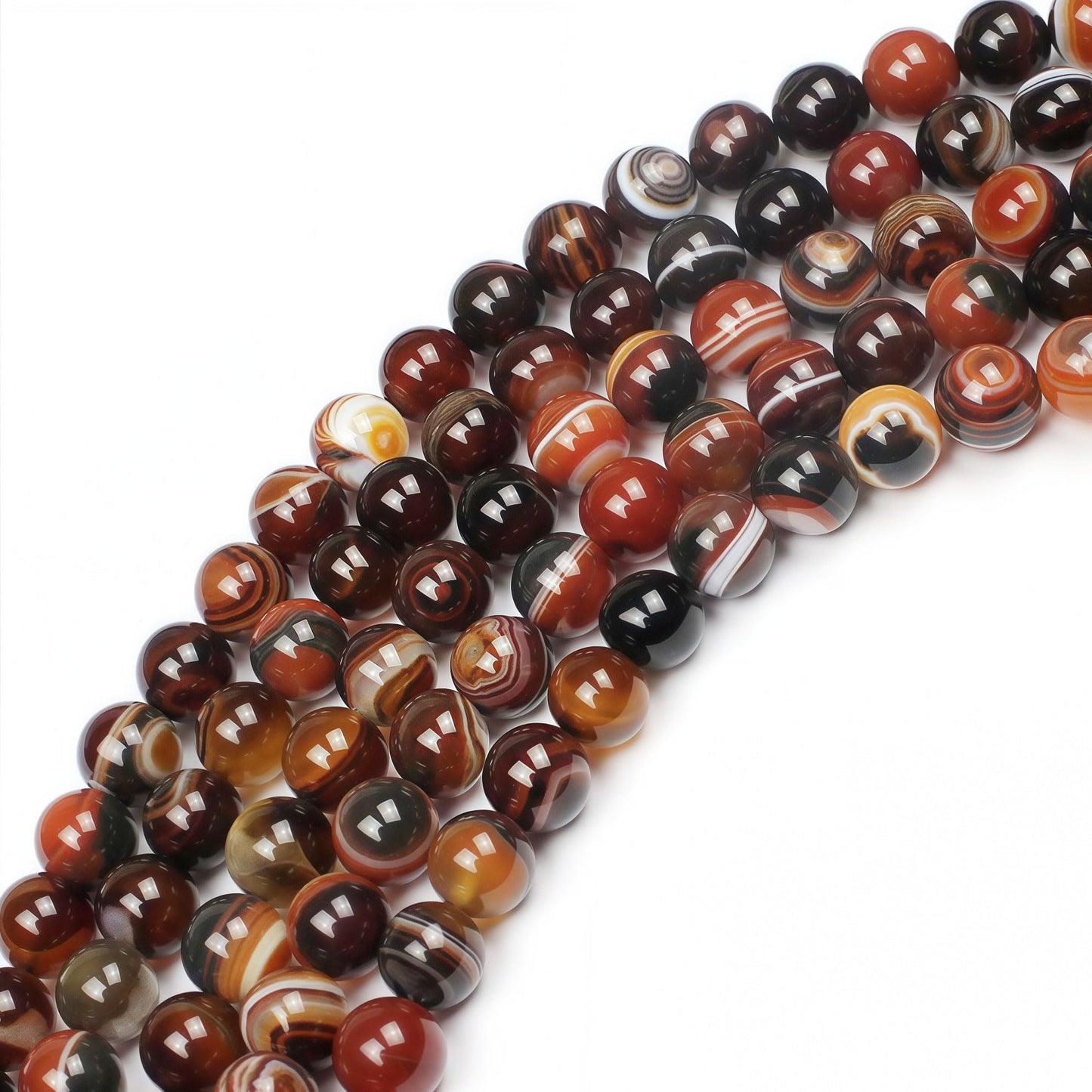 MJDCB Red Coffee Agate Beads Natural Agate Stone Round Loose Beads Ball Handmade Jewelry Bracelet Making DIY (10mm)