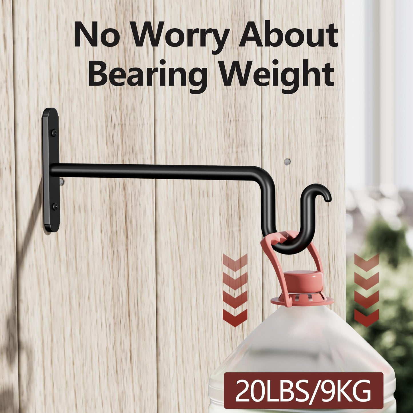 Qiuzido Hanging Plant Brackets 10 Inch - 2 Pack Plant Hanger for Hanging Plants, Plant Hook for Hanging Bird Feeders, Flower Baskets, Wind Chimes, Lanterns, Indoor or Outdoor.