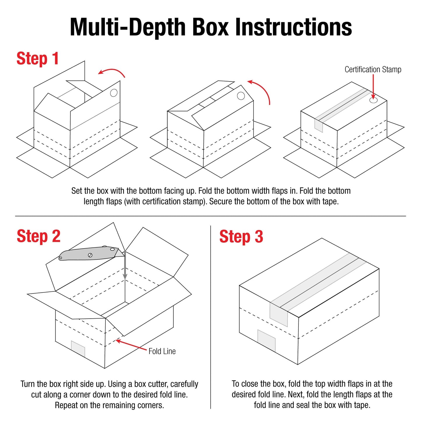 Aviditi Shipping Boxes Multi-Depth 20"L x 20"W x 20"H, 10-Pack | Corrugated Cardboard Box for Packing, Moving and Storage