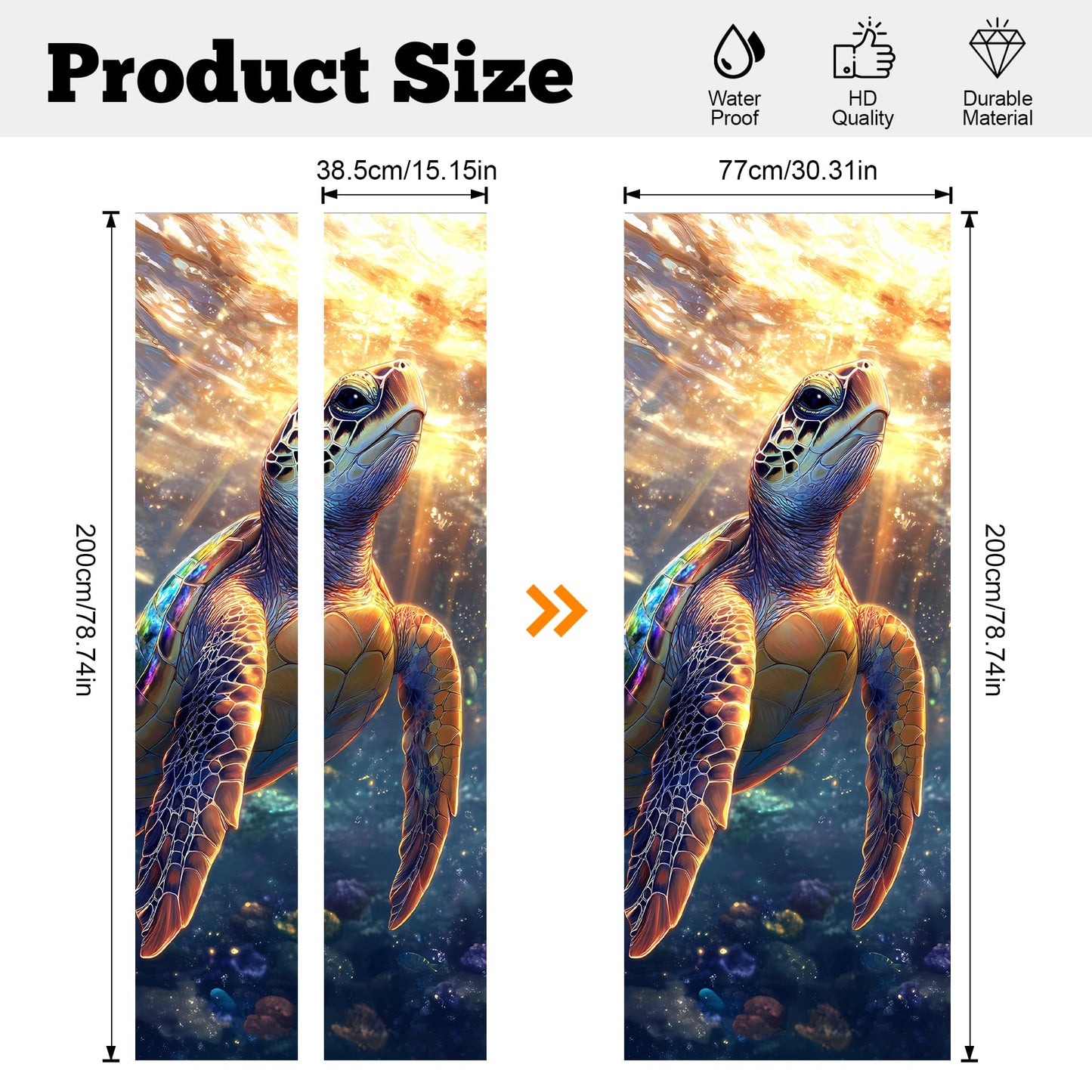 AOHMPT 3D Door Stickers, Peel and Stick Wallpaper ，Self-Adhesive Mural PVC Waterproof Wall Poster for Home Decor 30.3" W x 78.7" H