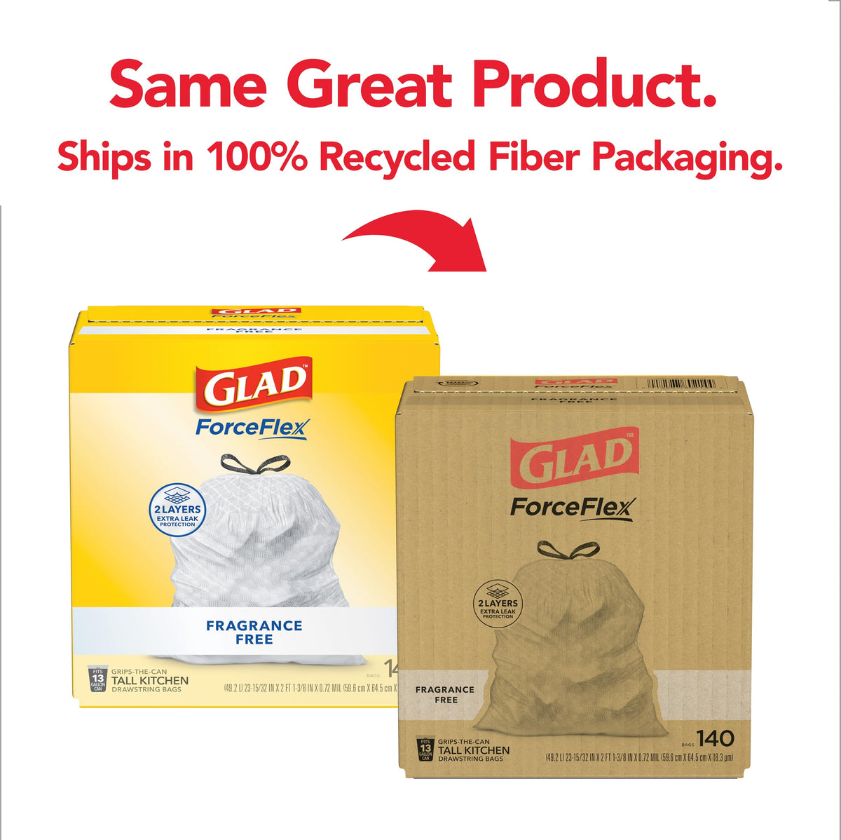 ForceFlex Tall Kitchen Drawstring Trash Bags (140 Count)