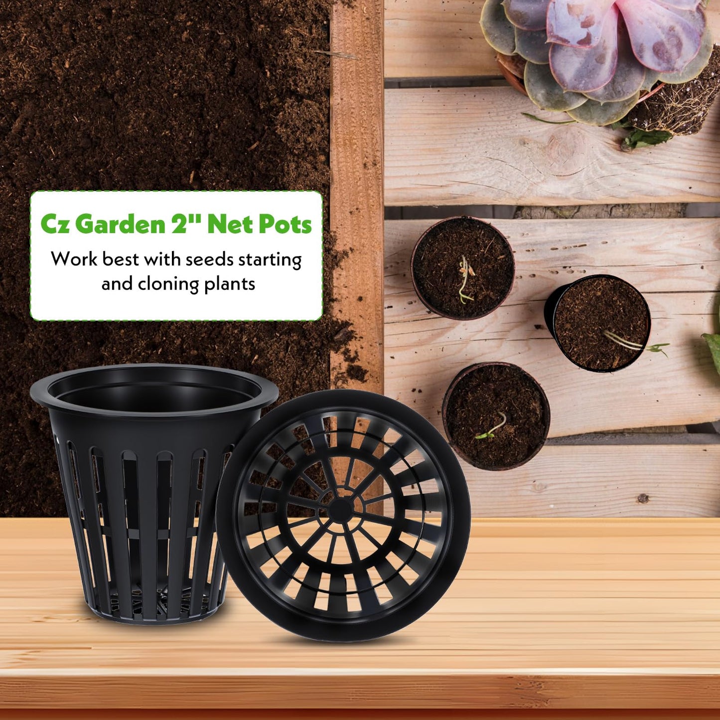 Lemecima 200PCS 2 inch Net Pots,Hydroponics Cup, Net Cups for Indoor or Outdoor Growing