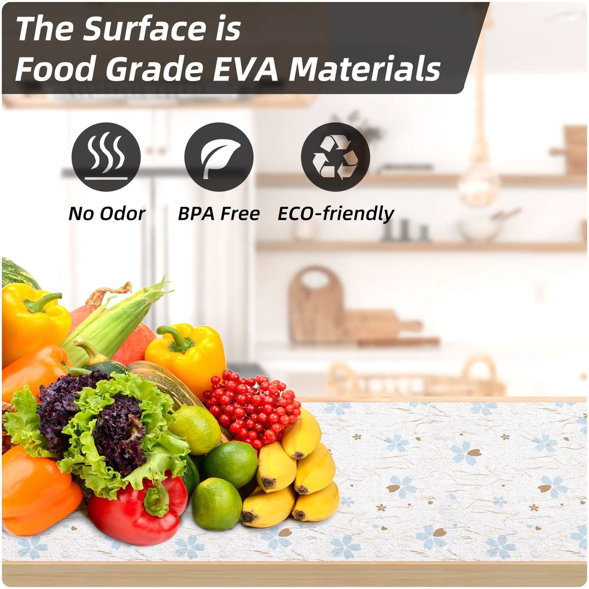 Cabinets Liners 18" W x 96" L Shelf Liner for Kitchen Cabinets Non Adhesive Kitchen Drawer Liner (12 Sq Ft)