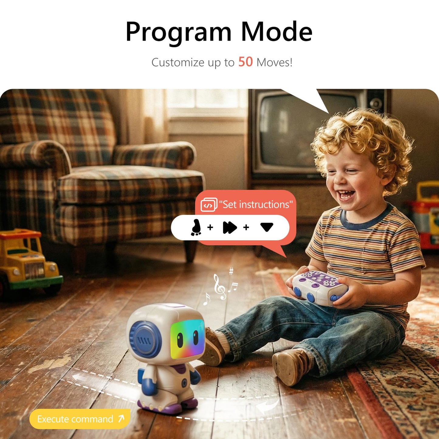 GILOBABY Programmable RC Robot Toy for Kids, Rechargeable STEM Astronaut w/LED Face, Playback Mode, Dancing, Remote Jetpack, Gift for 4 5 6 7 8 Year Old Boys Girls（Purple）