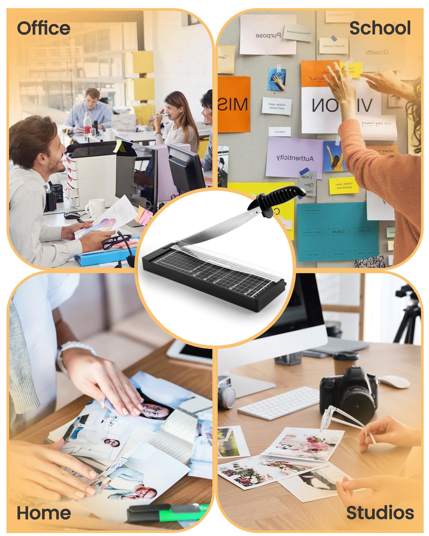 MAKEASY Paper Cutter 12 Inch, 12 Sheet Capacity, Heavy Duty Paper Cutter for Cardstock, Guillotine Paper Trimmer for Crafting, Classroom and Office