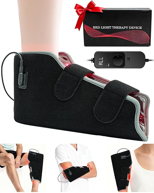 Red Light Therapy for Foot Ankle Pain Relif, Near Infrared Light Therapy Shoe with Timer, 3-in-1 Chips & 99 Red Light Feet Therapy Wrap for Feet Ankle Heel Joint Comfort