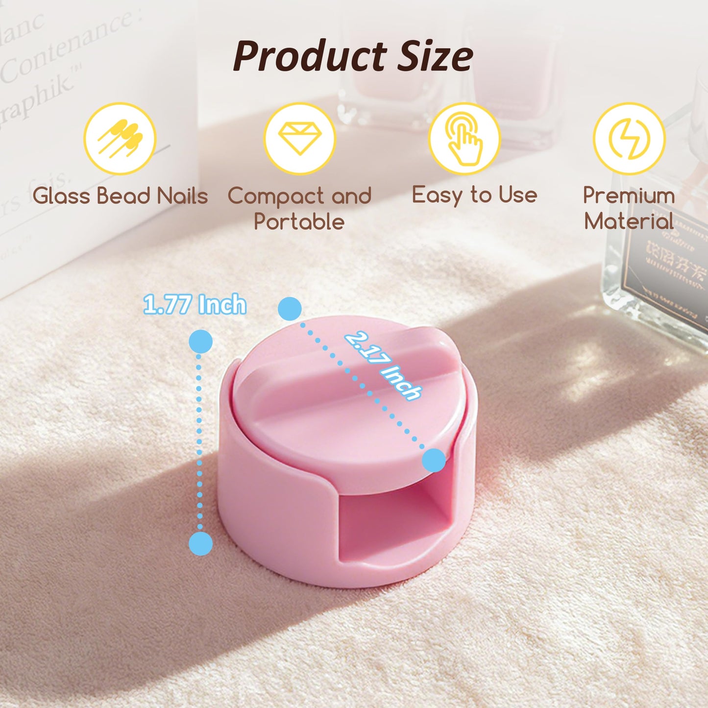 360° Rotating Cat Eye Magnet for Gel Nail Polish, Glass Bead Nail Magnet Spinner for Magnetic Nail Polish, Magnet for Nails with Spinning Top Design, Easy to Use for Beginners DIY & Salons