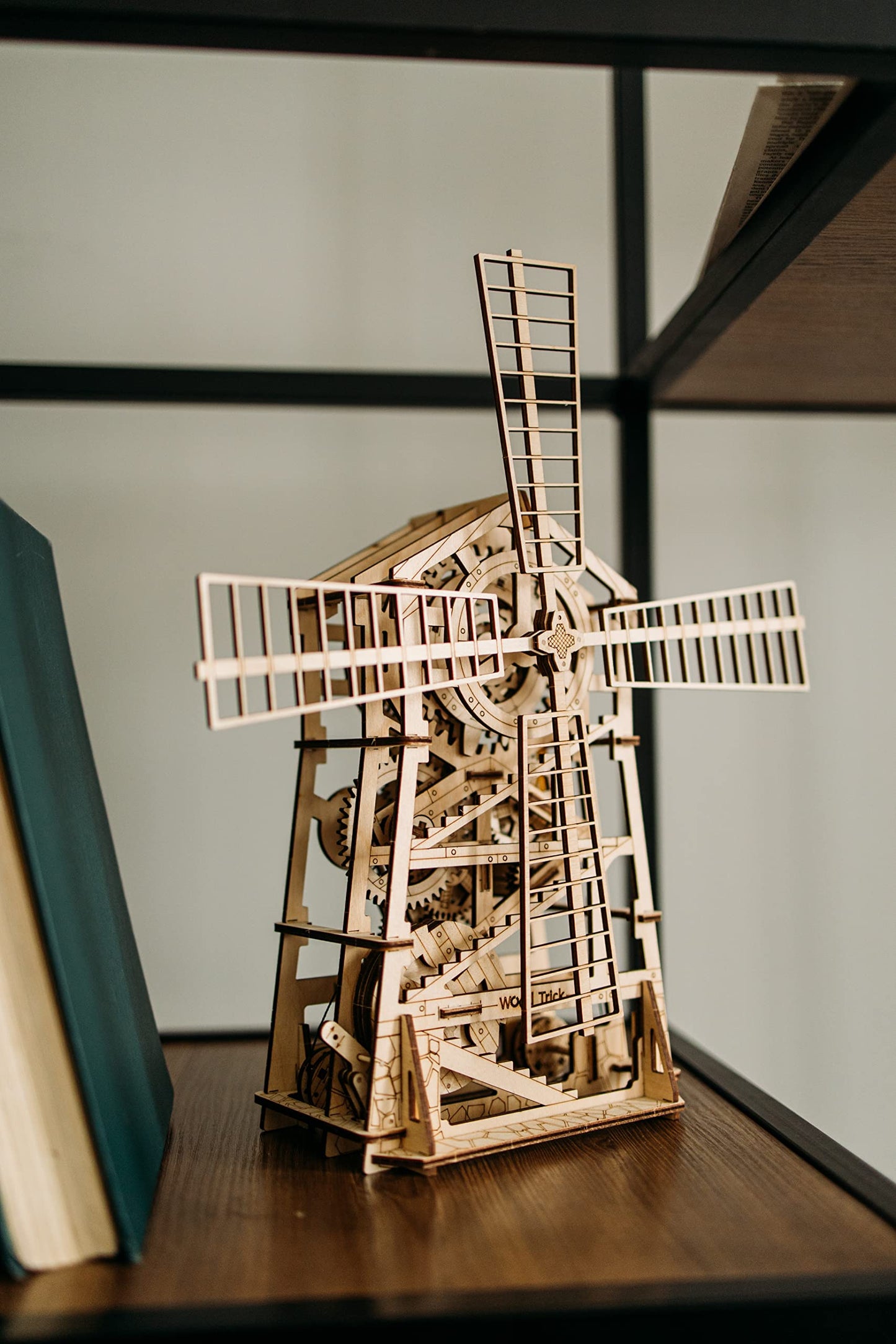 Wood Trick Windmill Rotating Mechanical Model - 3D Wooden Puzzles for Adults to Build - Engineering DIY Wooden Models for Adults to Build