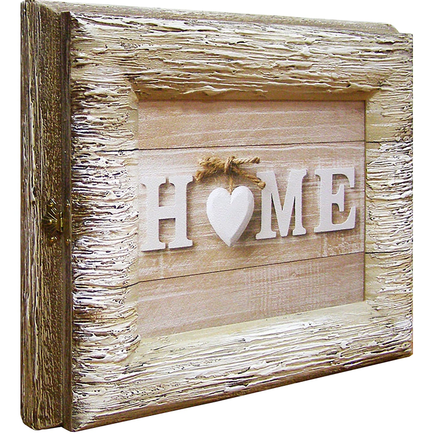 Key Holder Hooks Framed Canvas Artwork Wall Art - Home Decor Accent Secret Box for Keys 9.5x11.5 inches, Gray