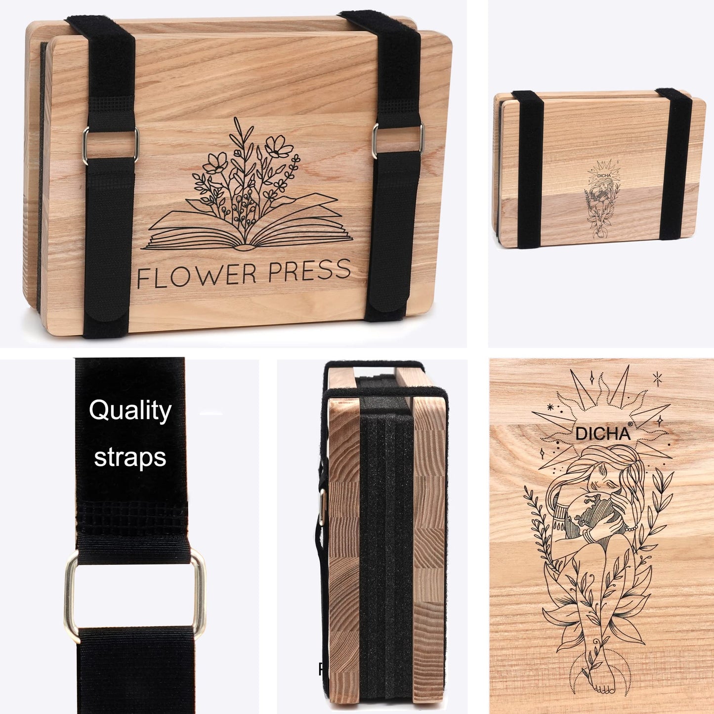 DICHA Microwave Flower Press Book- Plant and Leaf Press-Beginners Flower Press Kit Professional -6"X9" Flower Pressing Kit for Adults - Efficient,Simple Outdoor Activity Arts & Crafts