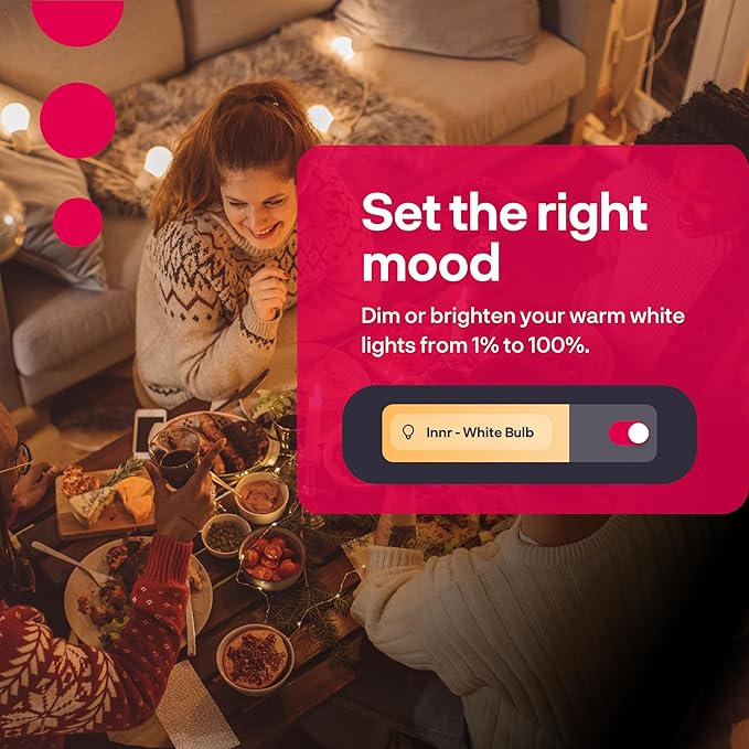innr Smart Light Bulbs, A19 Zigbee, Works with Philips Hue* and Alexa (Bridge Required), Soft White Light Bulb, Dimmable, E26 LED Bulb 60 Watt, Warm White, 830lm, 4-Pack