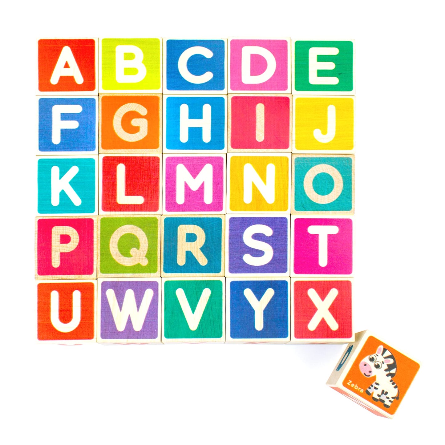QUOKKA Wooden Blocks for Toddlers 1-3 - 26 ABC Learning Baby Blocks for Kids 3-5 Year Olds Stacking Alphabet Wood Toys for 2-4 yo - Educational with Letters Numbers - Updated Edition