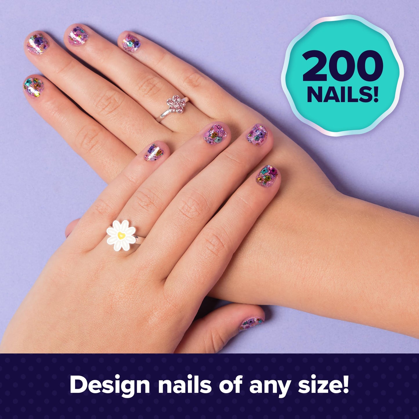 Cool Maker, GO Glam Studio Nail Kit, Style 200 Nails, 4 Designs, 2 Polish Applicators & Mask (Packaging May Vary), Arts and Crafts for Ages 7 and up