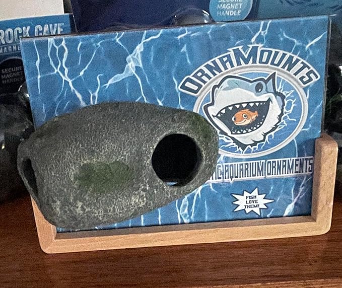 OrnaMounts Aquarium Decor Magnetic Rock Cave Ornament – Wall-Mounted Fish Tank Accessory
