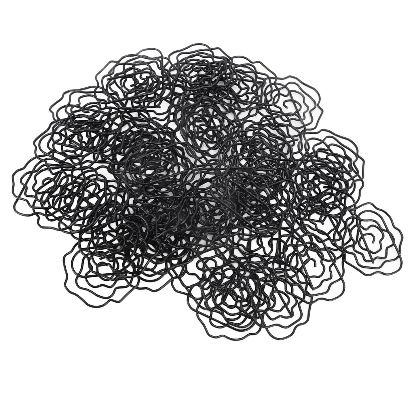 Paperclips Set, Metal Decorative Exquisite 50pcs Flower Paper Clips Cute for Office for Scrapbooking (Black)