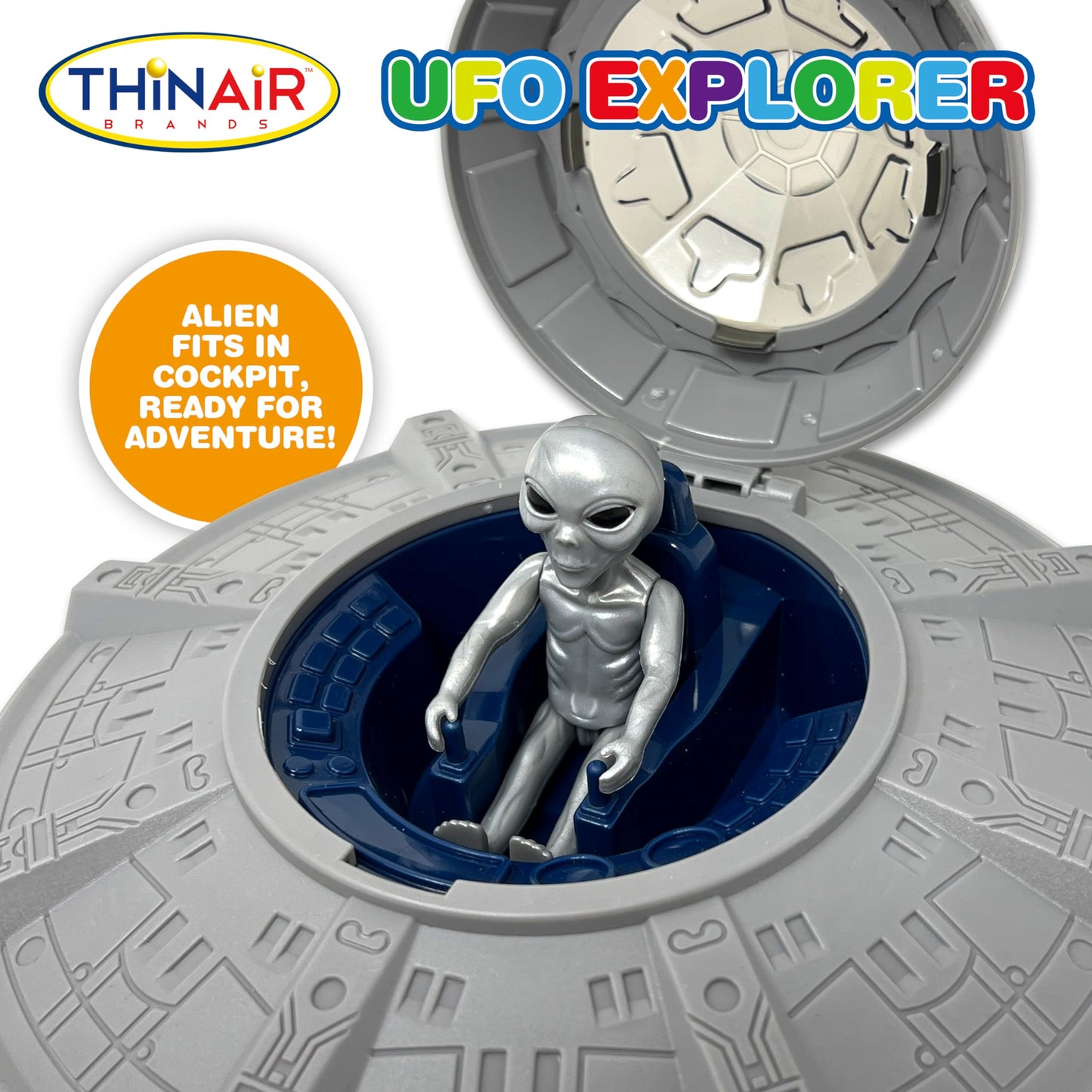 Nature Bound UFO Spaceship Space Toy, Kids Spaceship Playset with Two Aliens, Lights & Sounds, Educational STEM Adventure, 1:18 Figure