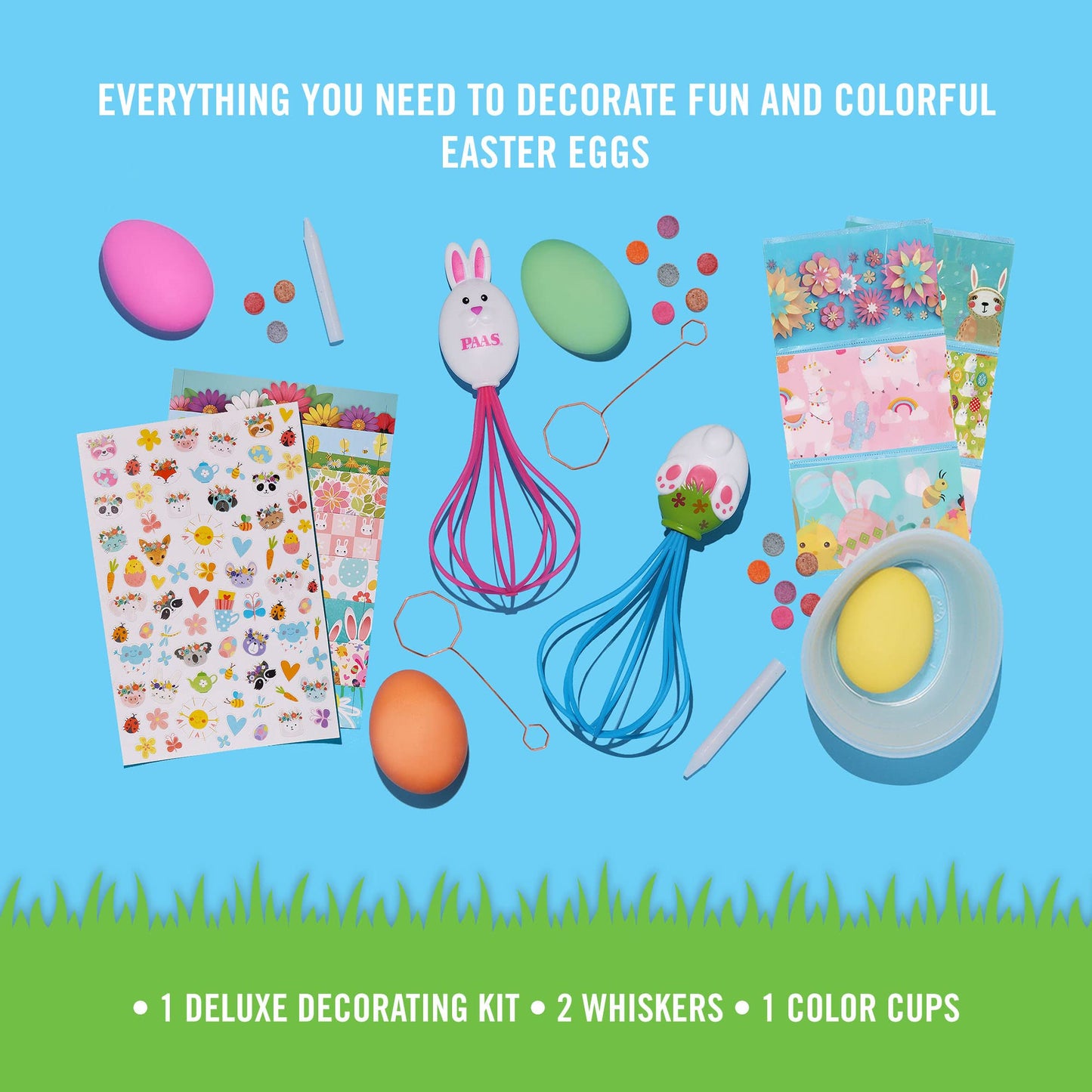 PAAS Deluxe Egg Decorating Kit Bundle Includes Deluxe Kit, 2 Egg Dippers, 5 Color Cups 1 ea