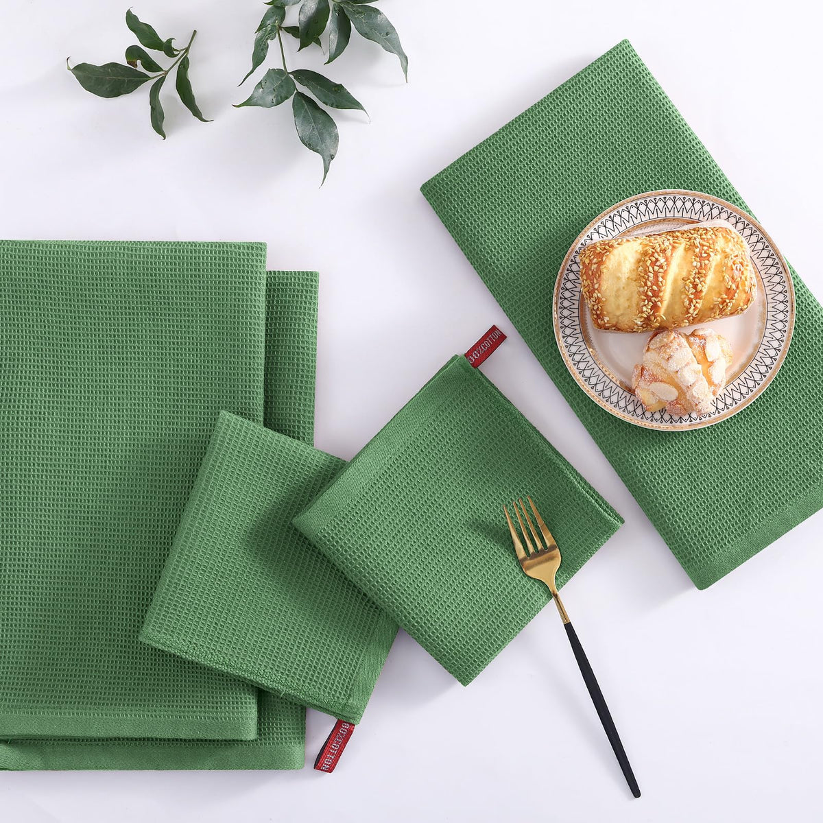 100% Cotton Waffle Weave Kitchen Towels (4 Count)