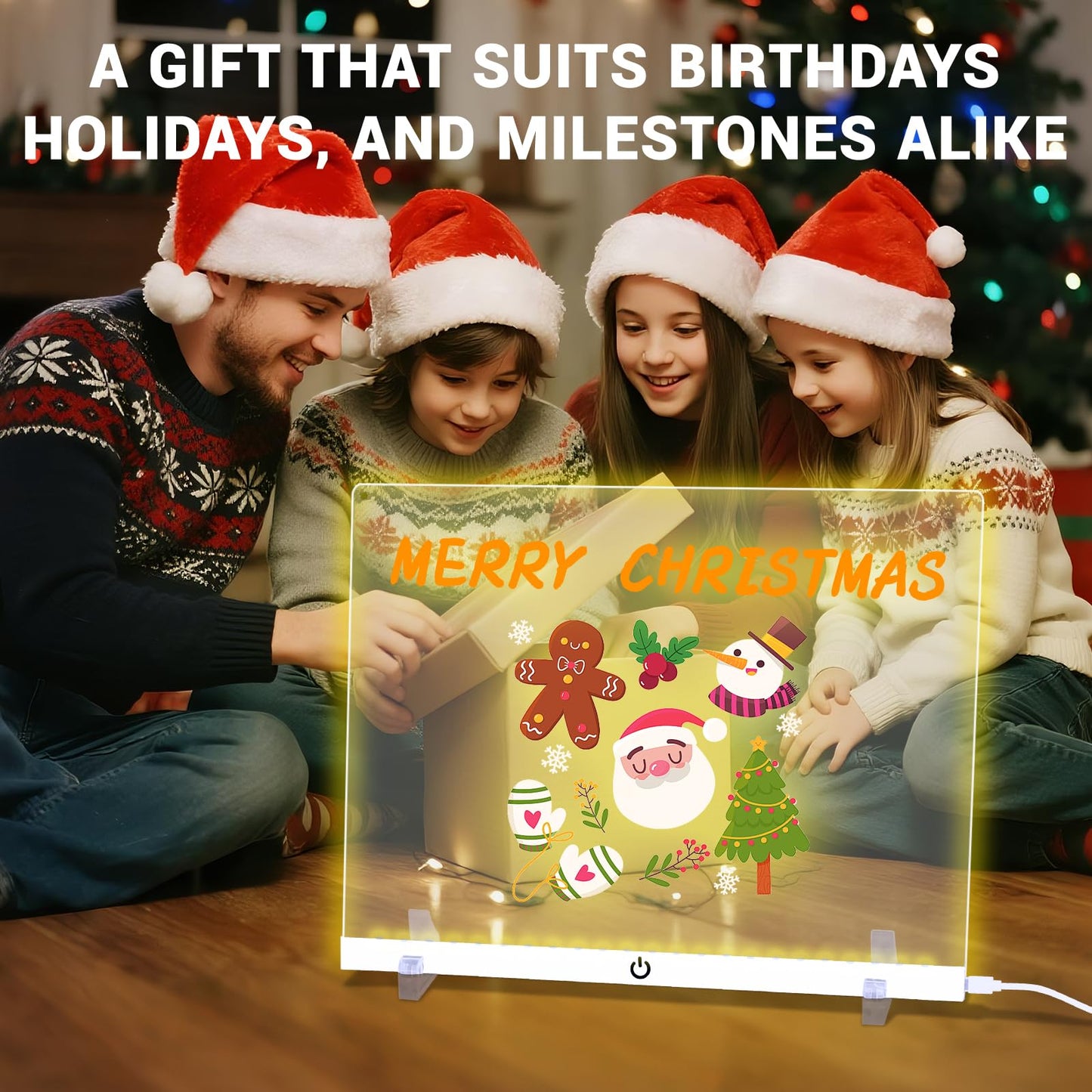 LED Drawing Board Control by APP/Remote/Music Syn/Touch Button, Doodle Glow, Acrylic Dry Erase Board with LED Light, Glowing Memo, Ideal for Office/Home/Outside/Adult/Kids