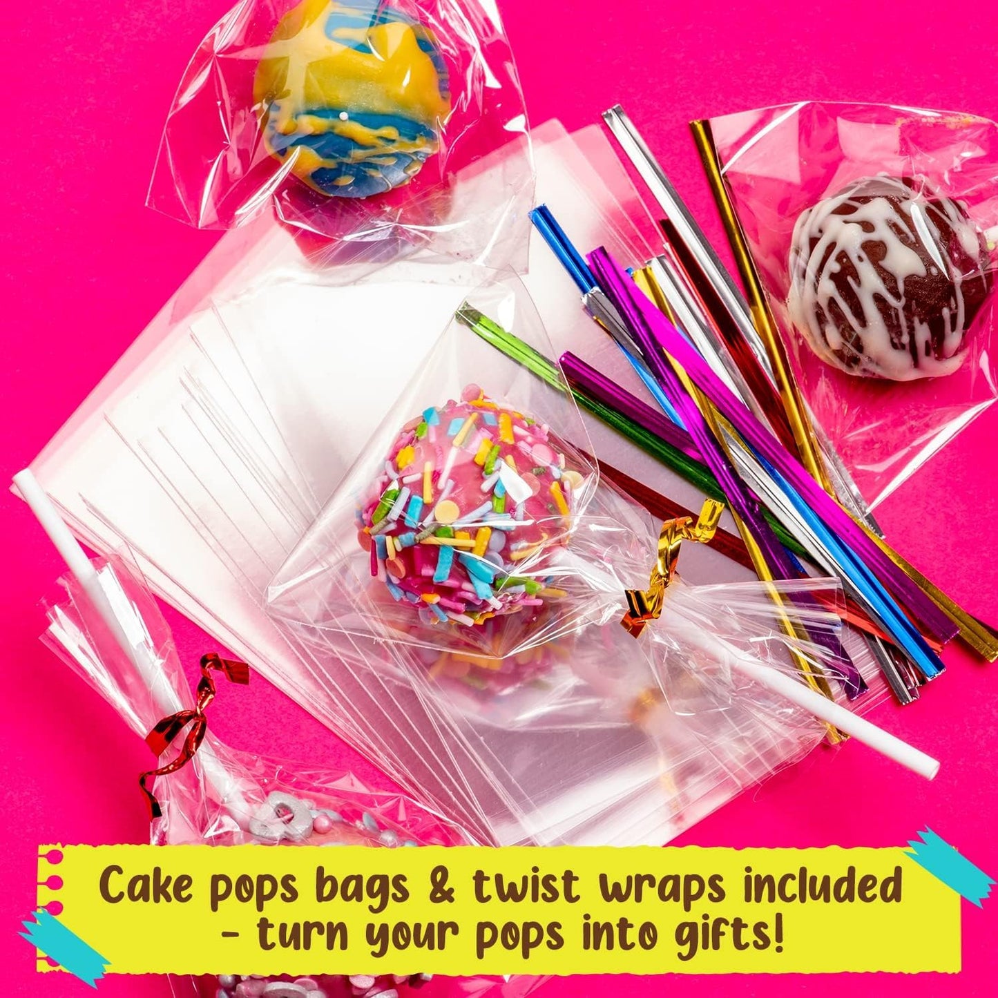 GirlZone Cake Pop Craze Kit, Baking Set for Kids Ages 10–12 with Cake Pop Mold, Stand, Gifting Bags & Decorating Pen, Fun Creative Kitchen Activity, Birthday Gift