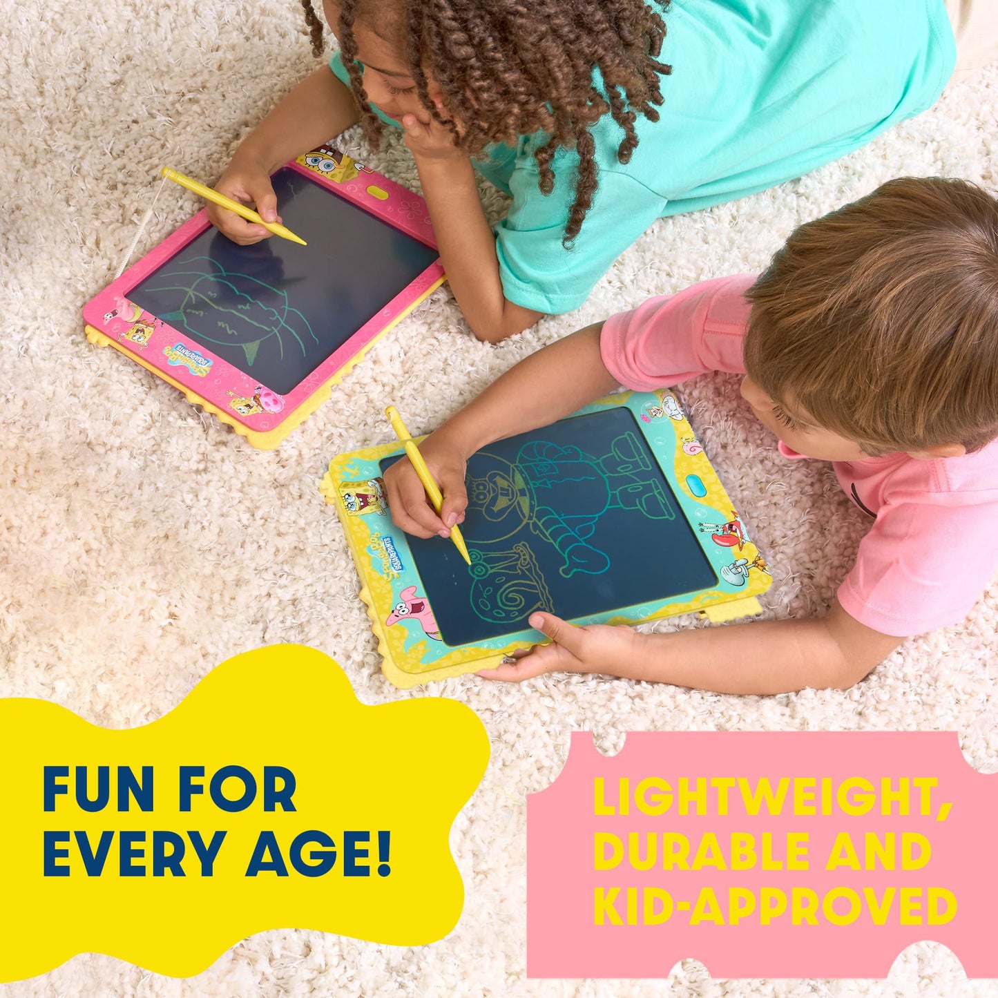Spongebob ScribblePop LCD Writing Tablet – Reusable Doodle Board Drawing Pad & Tracing Cards – Mess‑Free Educational Travel Toy & Gift for Boys & Girls Ages 3–9