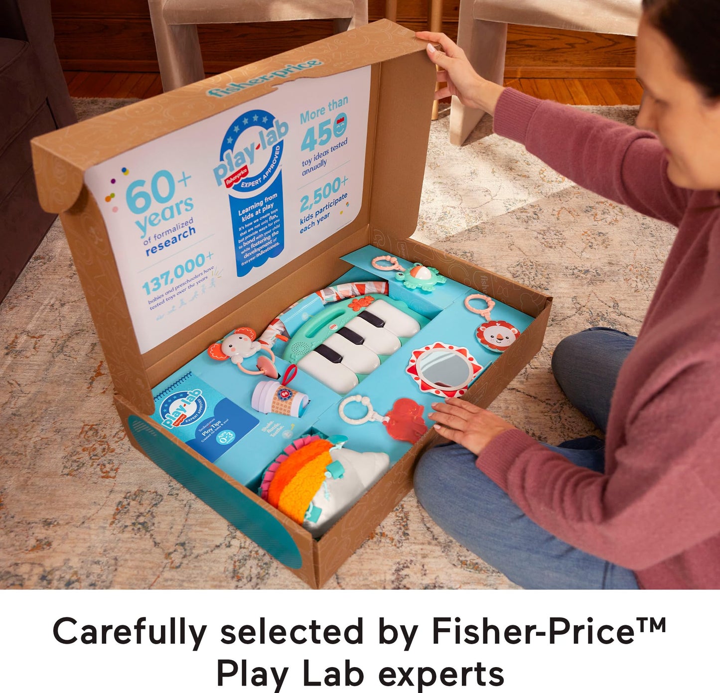 Fisher-Price Newborn Baby Kit Let’s Snuggle & Play Set, Developmental Toys with Activity Guide for Infants Ages 0+ Months