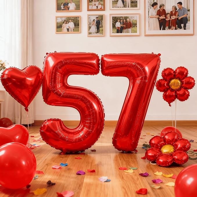 40 Inch Laser Red 1 Balloon for First Birthday, 1st Number Balloons Birthday Decorations for Girl Kids Toddler Baby, One Giant Number 1 Balloon