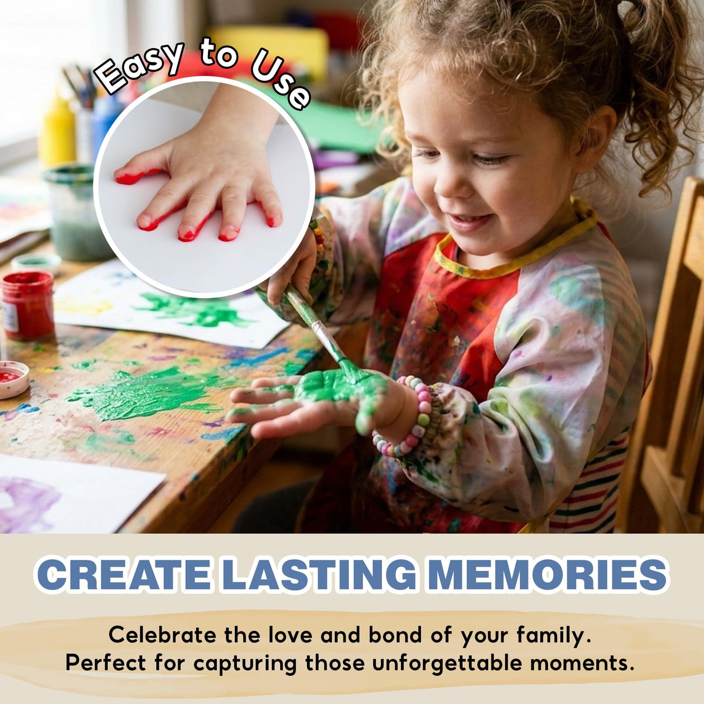 10" Hands Down Best Mom Ever DIY Handprint Kit - Wood Frame with Paints & Keychain - Kids Names Family Keepsake - Heartfelt Mother's Day or Birthday Gift To Mum (Mom)