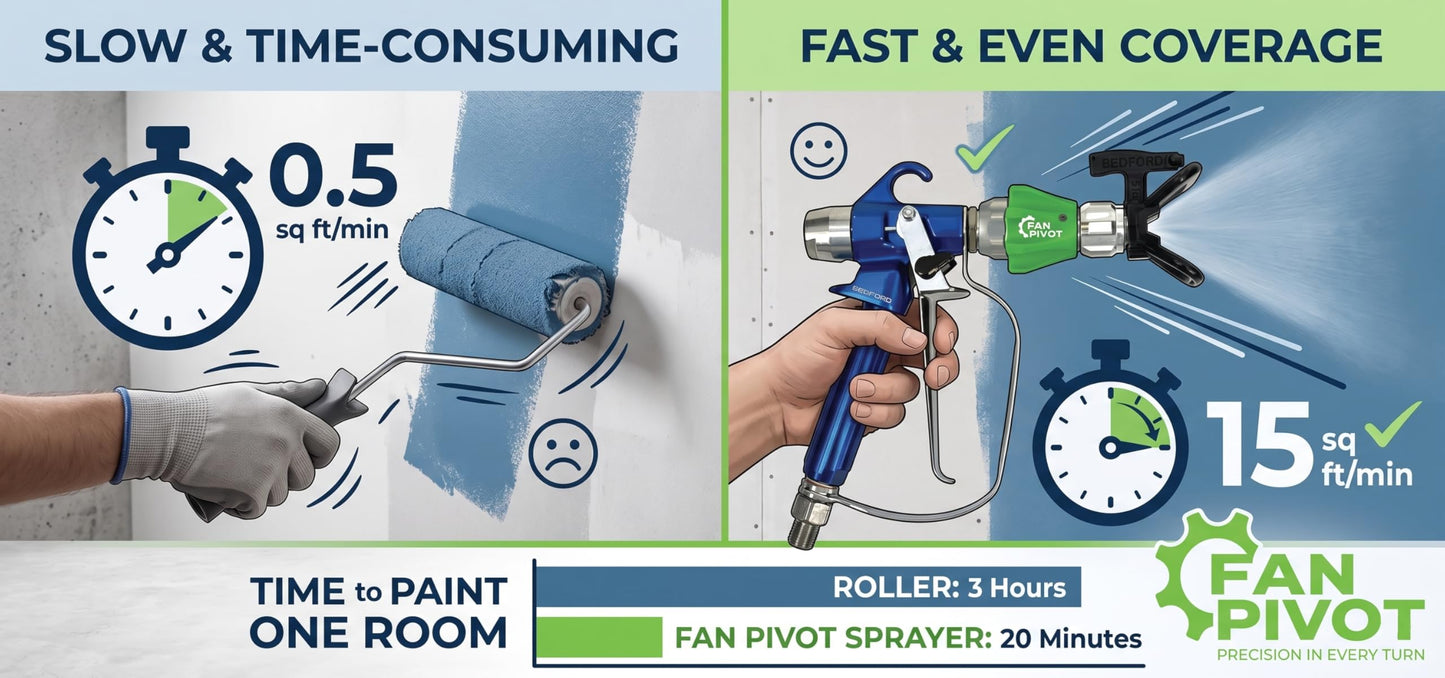 Fan Pivot Airless Spray Gun Accessory, 7/8" Thread, Fits Most Standard Spray Guns Including: Graco, Wagner, Titan, TriTech, and Other Variations.