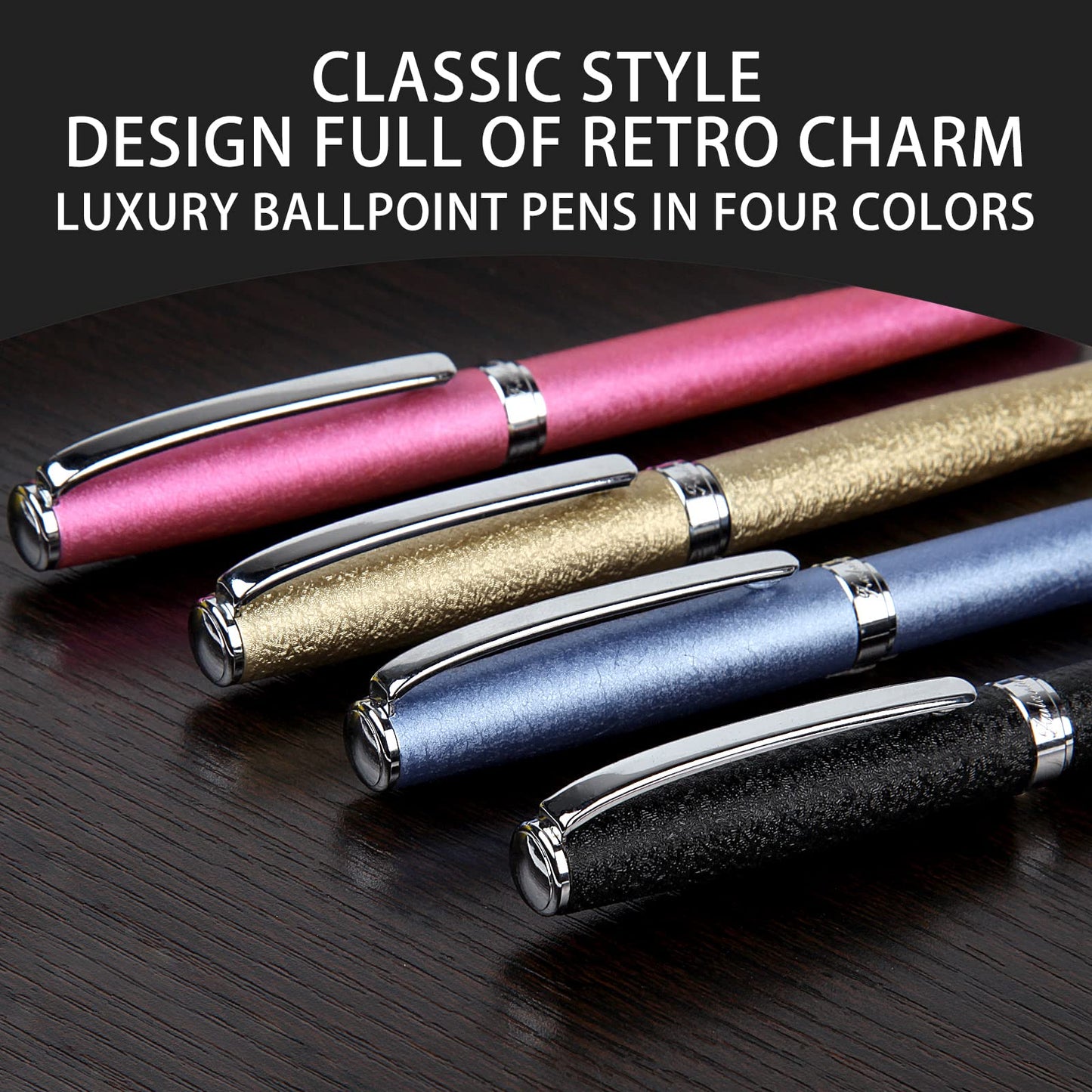 Zalantan Nice pens,luxury pen with cace,fancy pens Ballpoint Pen Smooth writing experience stylish design effortless writing executive pen-Gift Box with 0.5mm Black Extra 2 Refill (Blue)