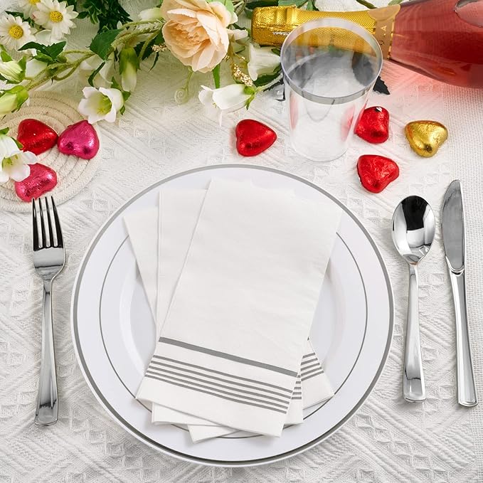 100 Pack Paper Napkins Guest Towels Disposable Premium Quality 3-ply Dinner Napkins Soft, Absorbent Paper Hand Towels for Party, Kitchen, Dinners or Events