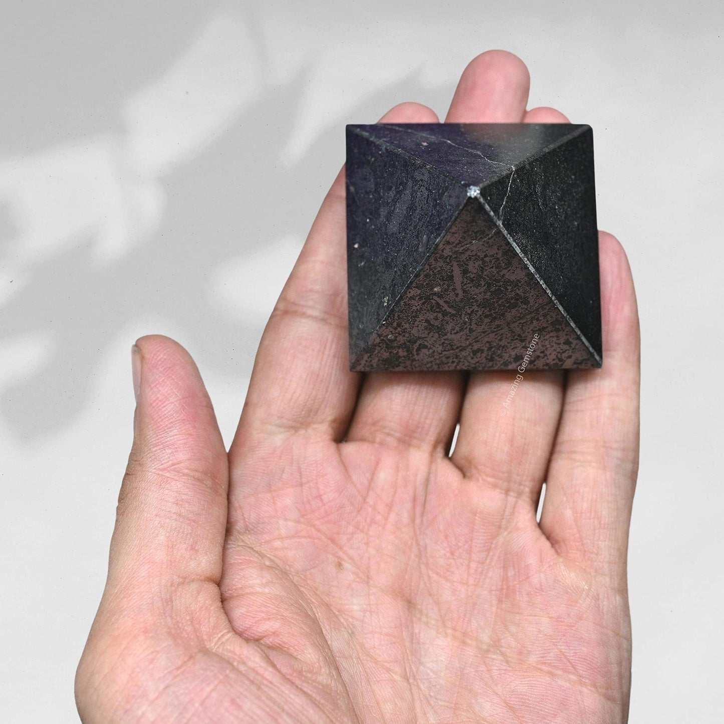 Amazing Gemstone Hematite Pyramid Crystal Healing Stones - 2" Great Pyramid Figurine of Natural Stone Pyramid for Meditation, Reiki, Chakra Balancing and Crystal Pyramids Grid