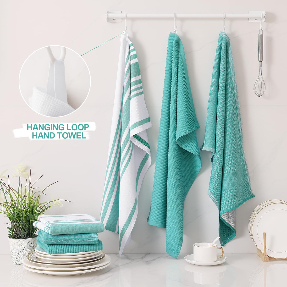 Cotton 380 GSM Premium Kitchen Towels (6 Count)
