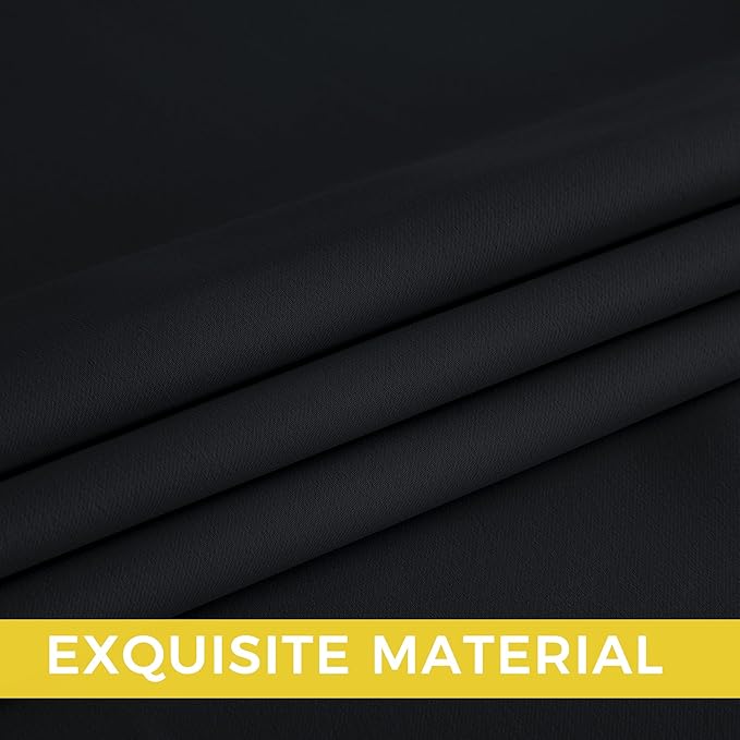 NICETOWN Room Darkening Draperies Curtains Panels, 2 Panels Black W52 x L96