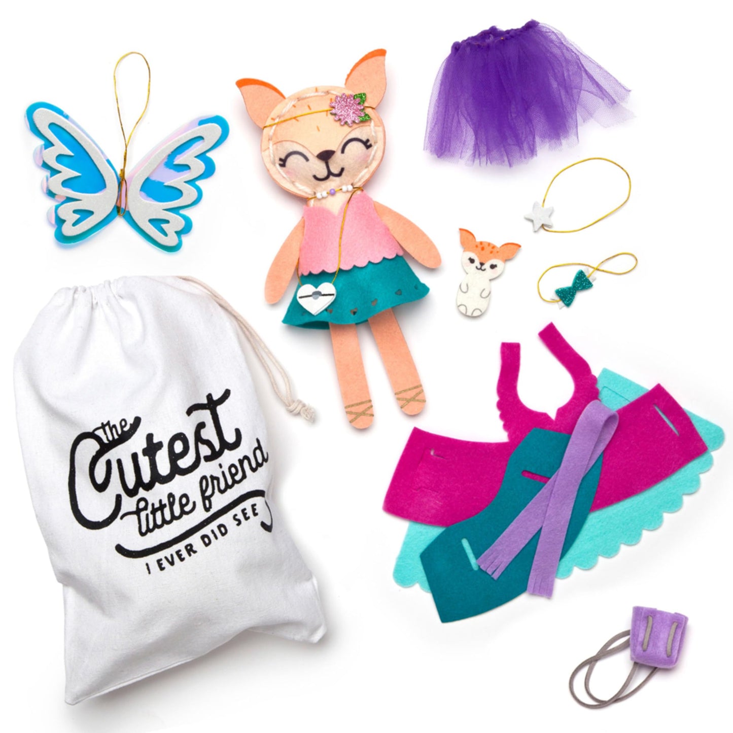 Craft-tastic – Make a Fox Friend Craft Kit – Learn to Make 1 Easy-to-Sew Stuffie with Clothes & Accessories