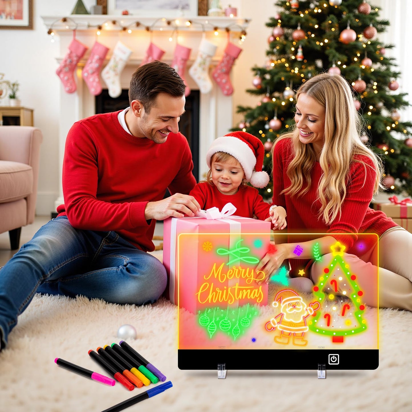 16" Rechargeable LED Doodle Glow Drawing Board for Kids with 9 Light Effects & 4 Modes, Neon Light Up Drawing Tablet Gifts for Kids/Girls/Boys/Teens for Easter Birthday Festival Gift Ideas