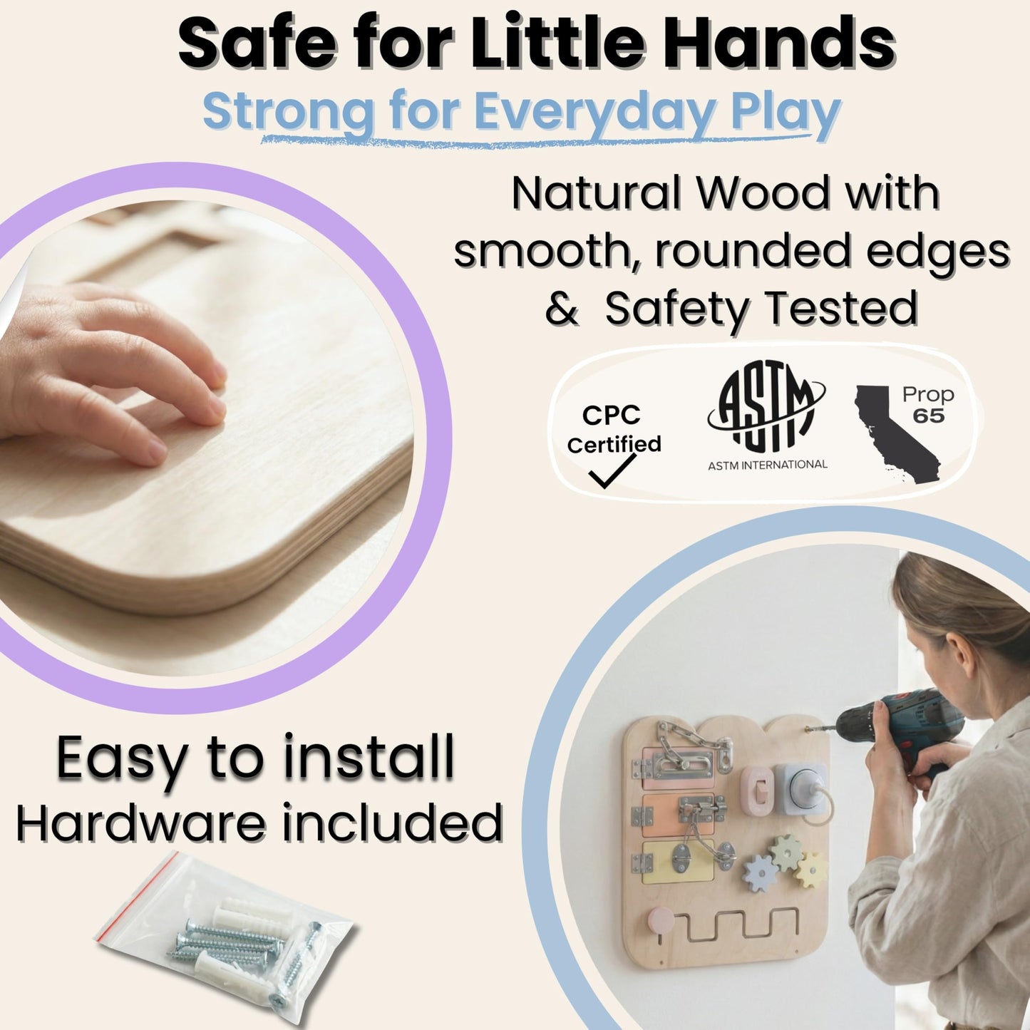 Nurtify 5 Panels, Wall Busy Board for Toddlers 2–7, 25-in-1 Montessori Wall Activity Board, Wooden Busy Board Wall Mounted, Sensory Wall Panel for Kids, Toddler wall Activity, Large Modular System