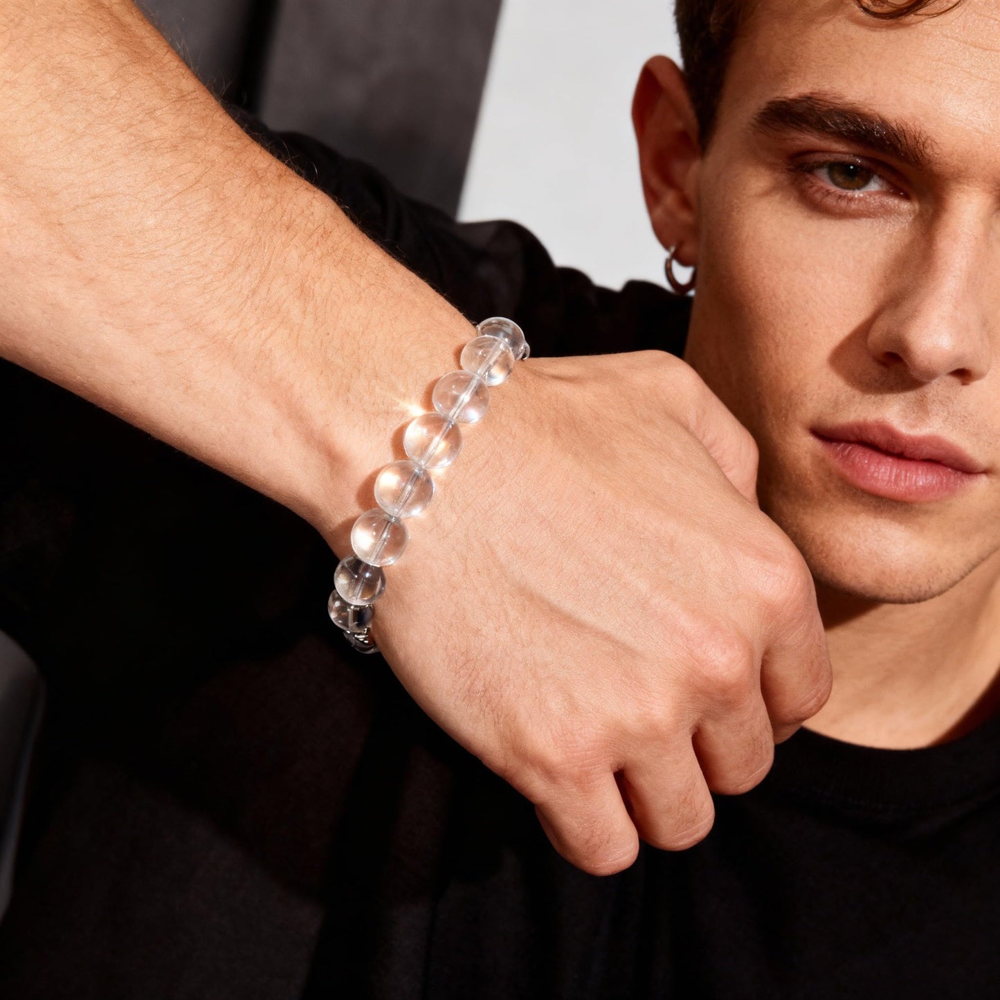 The Vida Handmade AAA+ Quality Crystal Stretch Elastic Bracelet - Nature Gemstone - Jewelry Gift - Holiday Gift - For Women & Men (Clear Quartz)