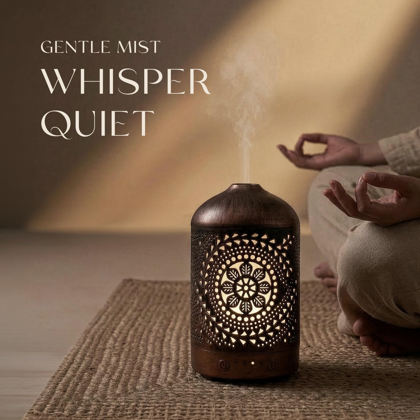 Earnest Living Essential Oil Diffuser Metal Diffuser 100 ml Timers Night Lights and Auto Off Function Home Office Humidifier Aromatherapy Boho Decor Gift