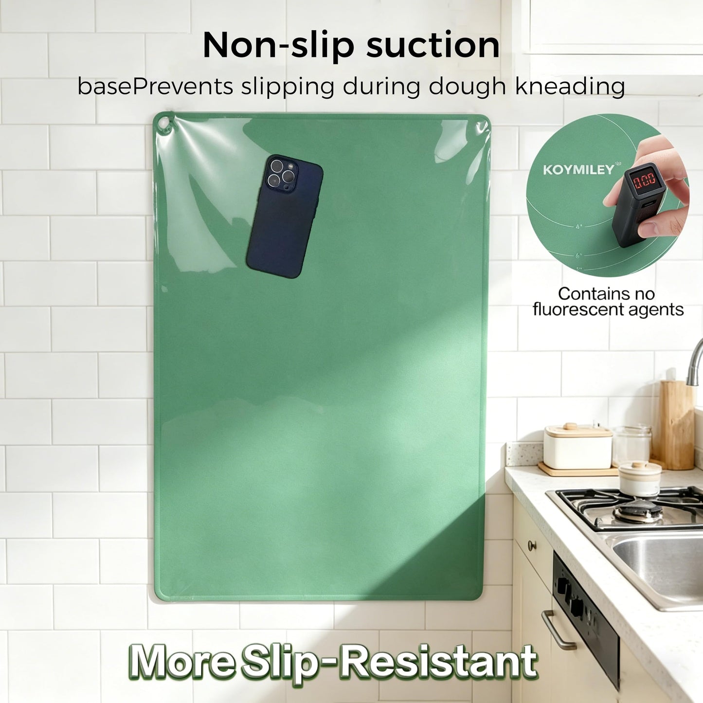 Extra Large Food Grade Platinum Silicone Pastry Mat 28 x 20, Non-Slip Non-Stick Baking Mat for Rolling Dough with 5mm Raised Edge, Measurements & Baking Guide for Bread, Pizza, Pie & Sourdough