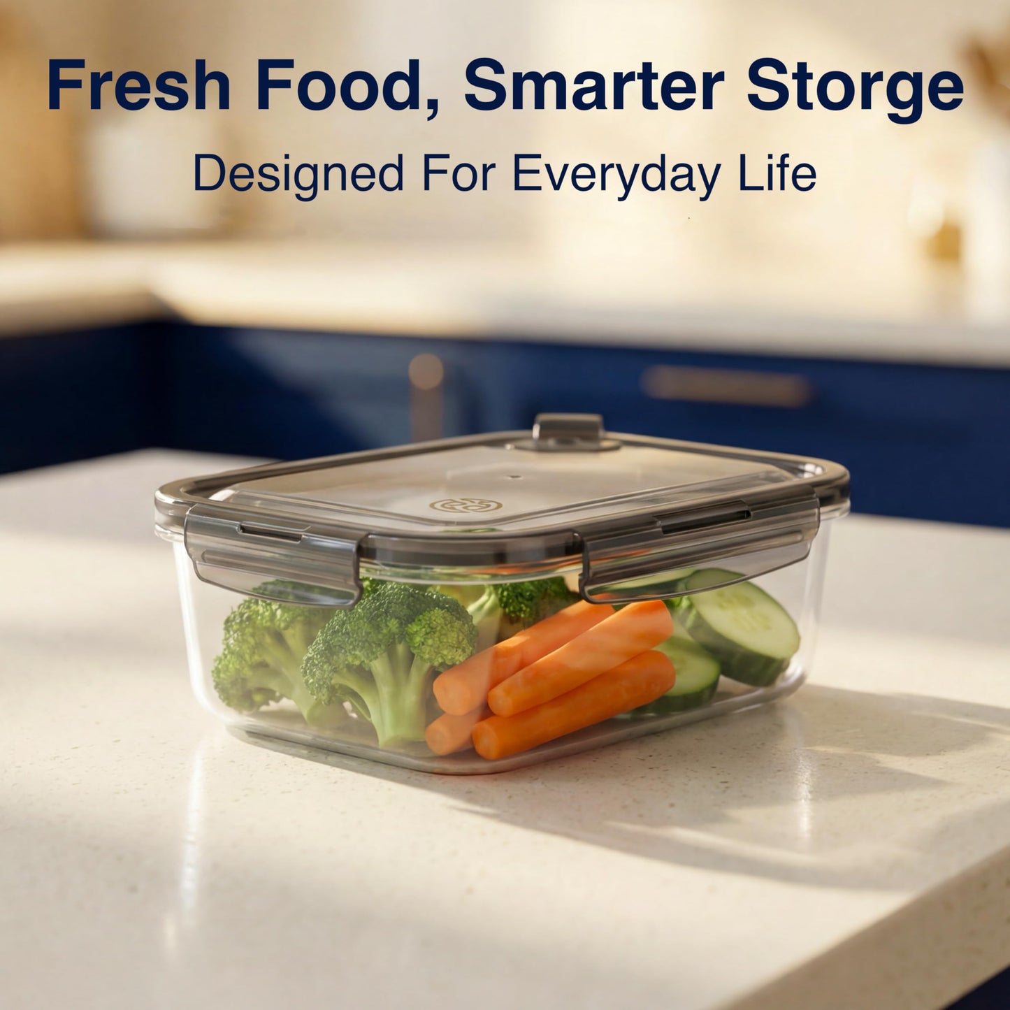 Clutterix Compartmentalized Plastic Airtight Food Storage Containers with Vented Lids, 3-Compartment Design, BPA-Free, 5-Pack (5.5 Cups Each) for Meal Prep and Portion Control